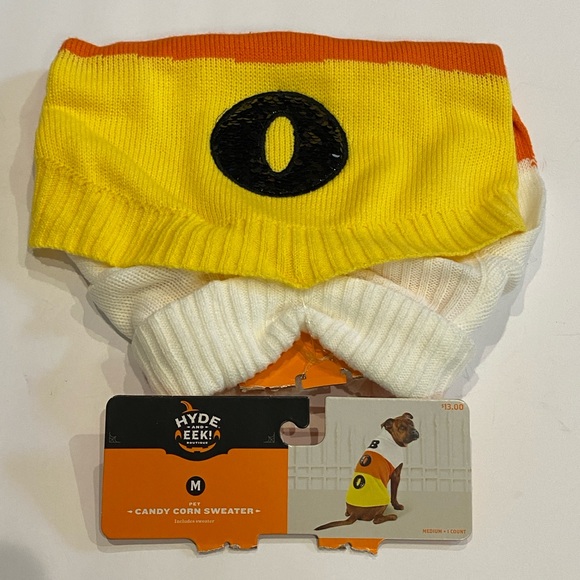 Hyde and Eek! Boutique Dog Candy Corn "BOO" Halloween Sweater Size Medium NWT - Picture 4 of 6
